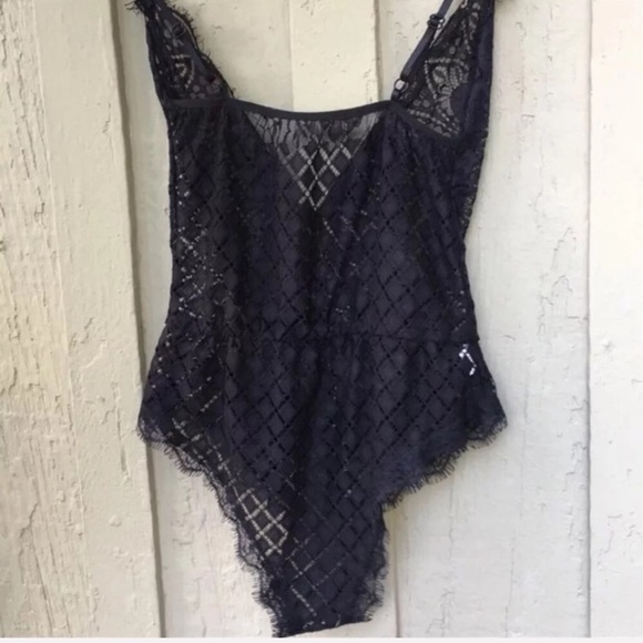 new. black lace fringe teddy - Picture 4 of 10